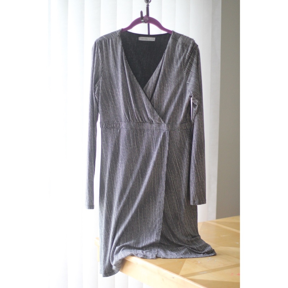 Athleta Faux Wrap Print Knit Dress : Medium M